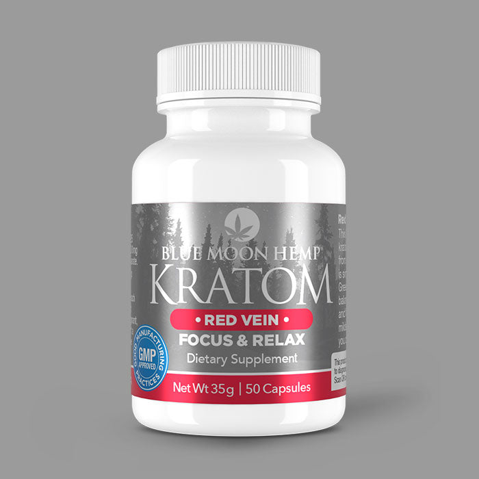 Blue Moon Hemp | Red Vein Kratom Capsules - 50 Count