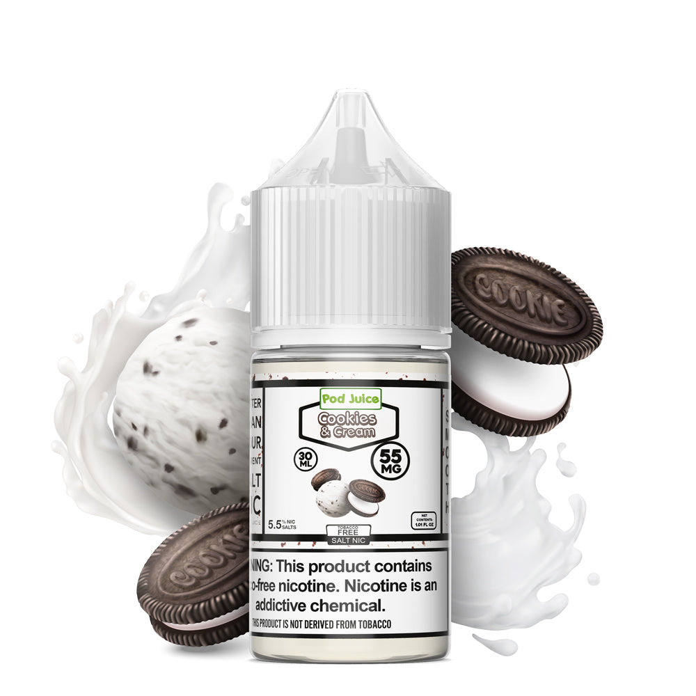 Pod Juice Salt: Cookies & Cream Nicsalt Vape E-Liquid in Vacaville